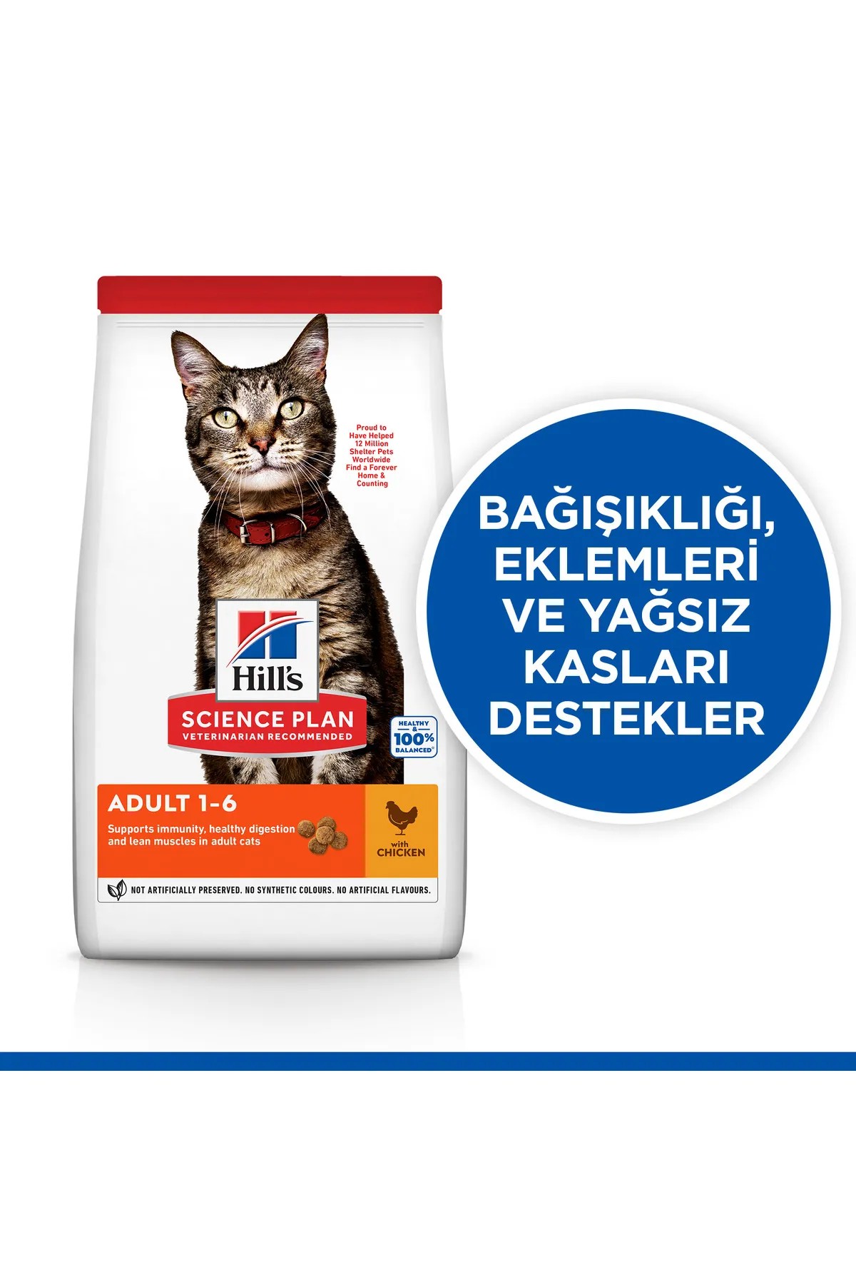 HİLLS TAVUKLU YETİŞKİN KEDİ MAMASI 1.5 KG