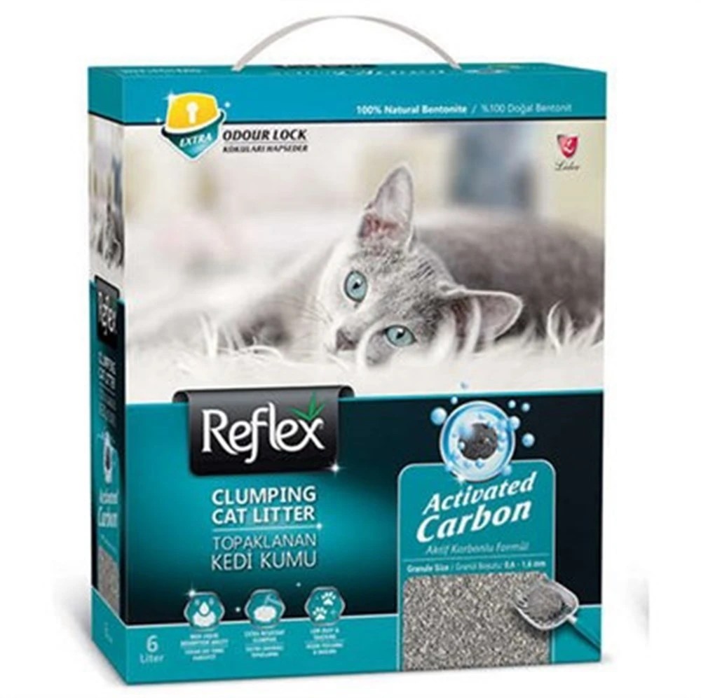 REFLEX AKTİF KARBONLU TOPAKLANAN KEDİ KUMU 10 LT