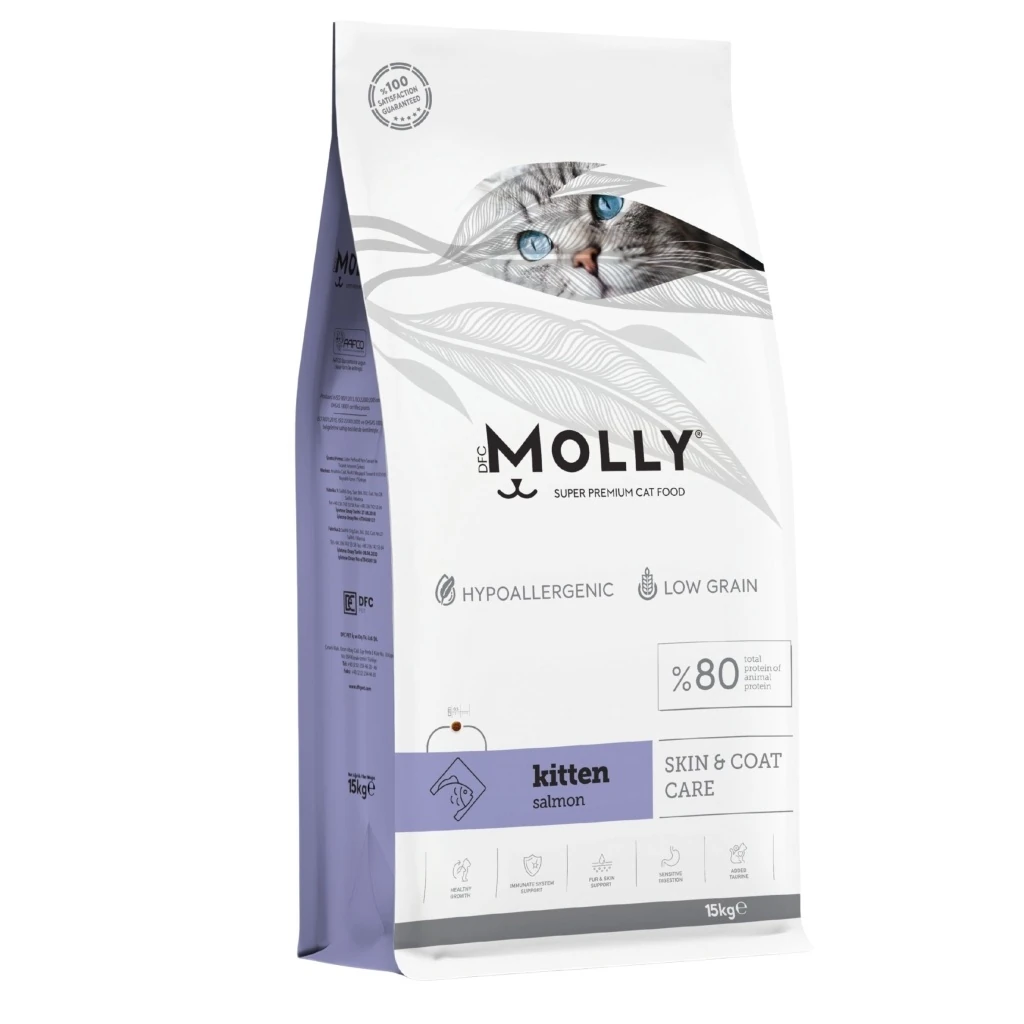 Molly Hipoalerjenik Somonlu Düşük Tahıllı Yavru Kedi Maması 15kg