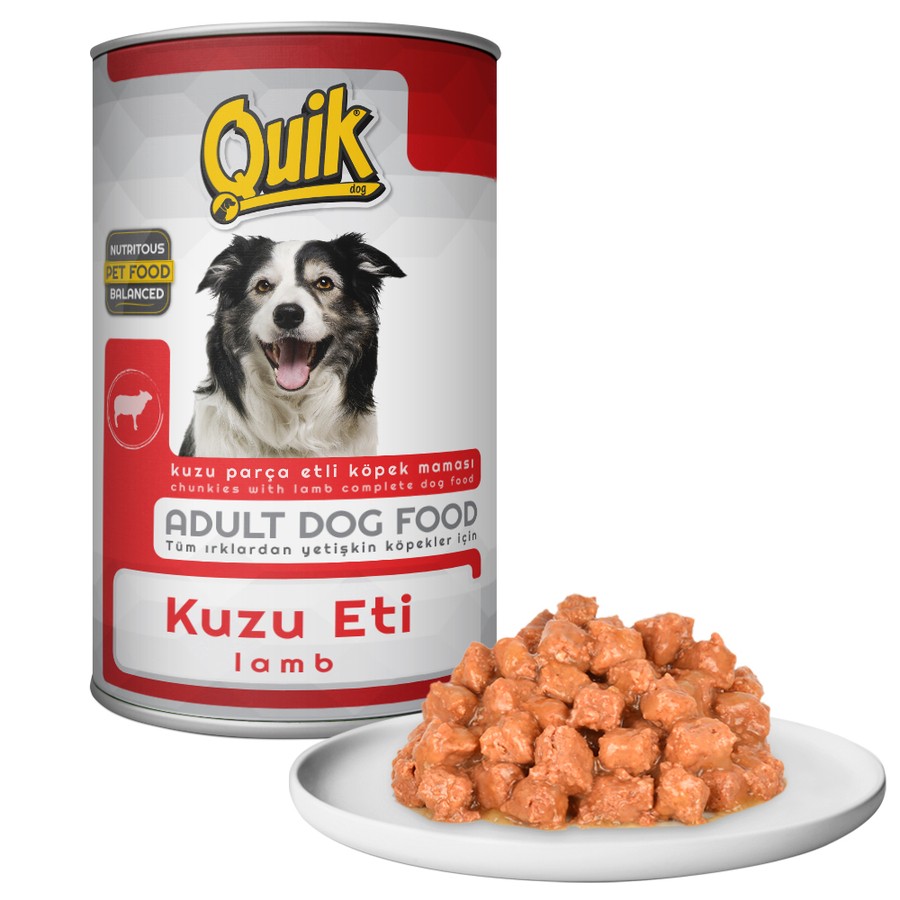 QUİK KUZU ETLİ VE PİRİNÇ KÖPEK KONSERVESİ 415 GR