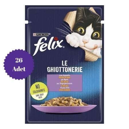Felix pouch Kuzu Etli Yetişkin Kedi Konservesi 85gr x 26 