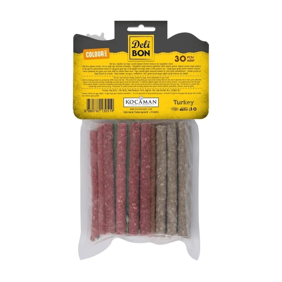 DERİ MUNCHY ÇUBUK ORTA BOY 30Lİ PAKET KARIŞIK RENK KARIŞIKRENK KALINX30AD.