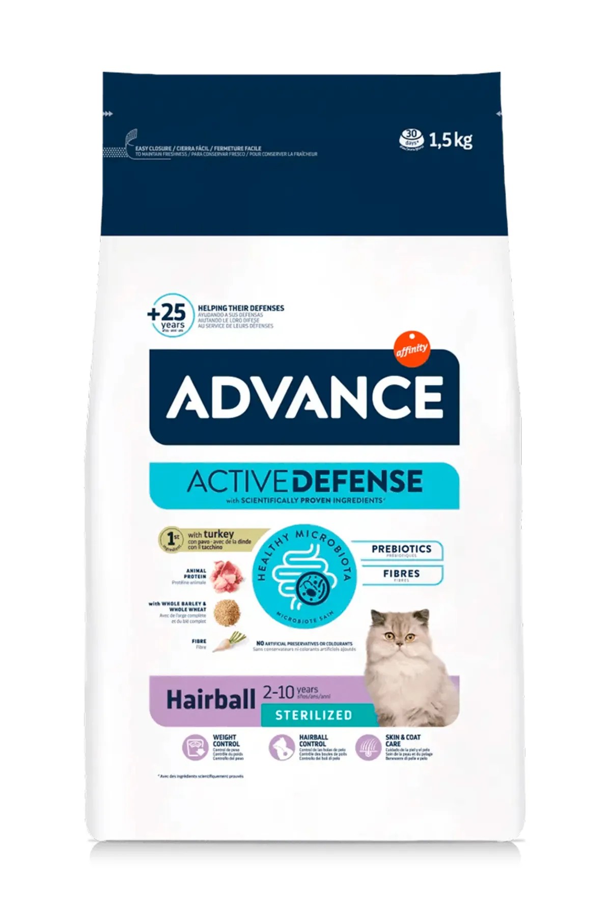 ADVANCE CAT STERİLİZED HAİRBALL HİNDİLİ KISIR KEDİ MAMASI 1,5 KG