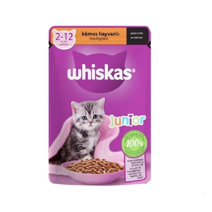 WHİSKAS YAVRU KEDİ MAMASI KÜMES HAYVANLI 100 GR