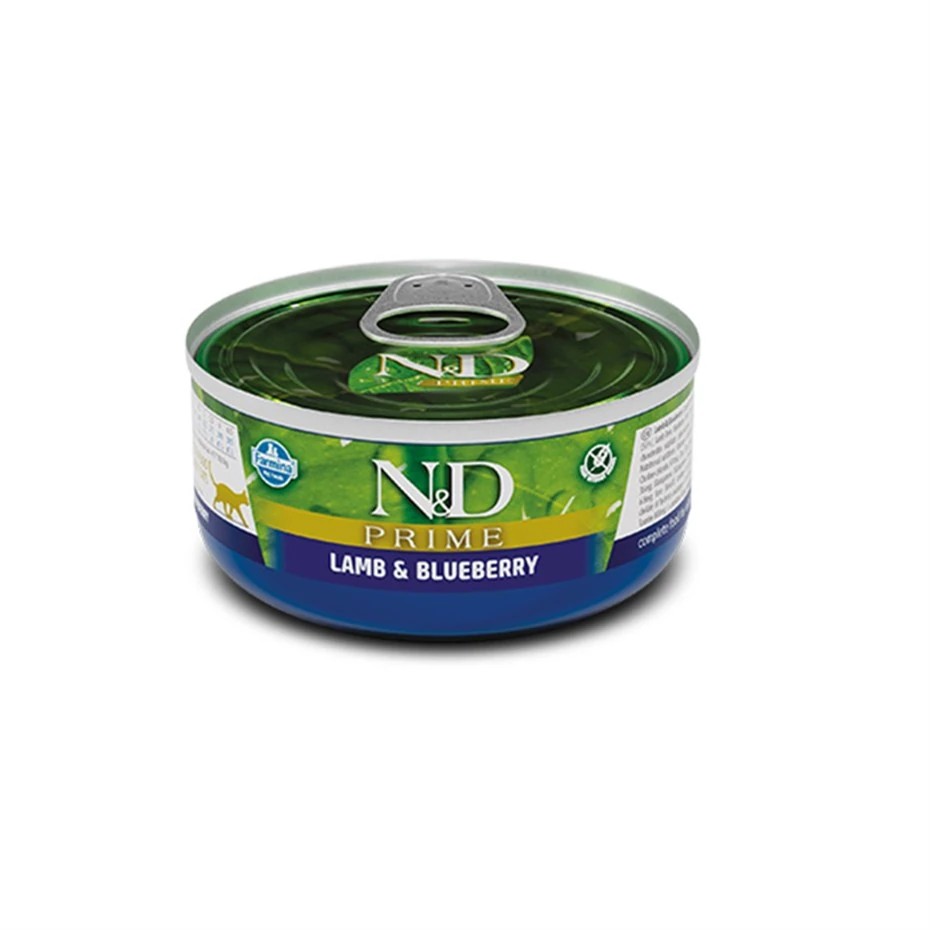 N&D PRİME KUZULU YABANMERSİNLİ KEDİ KONSERVESİ 80 GR