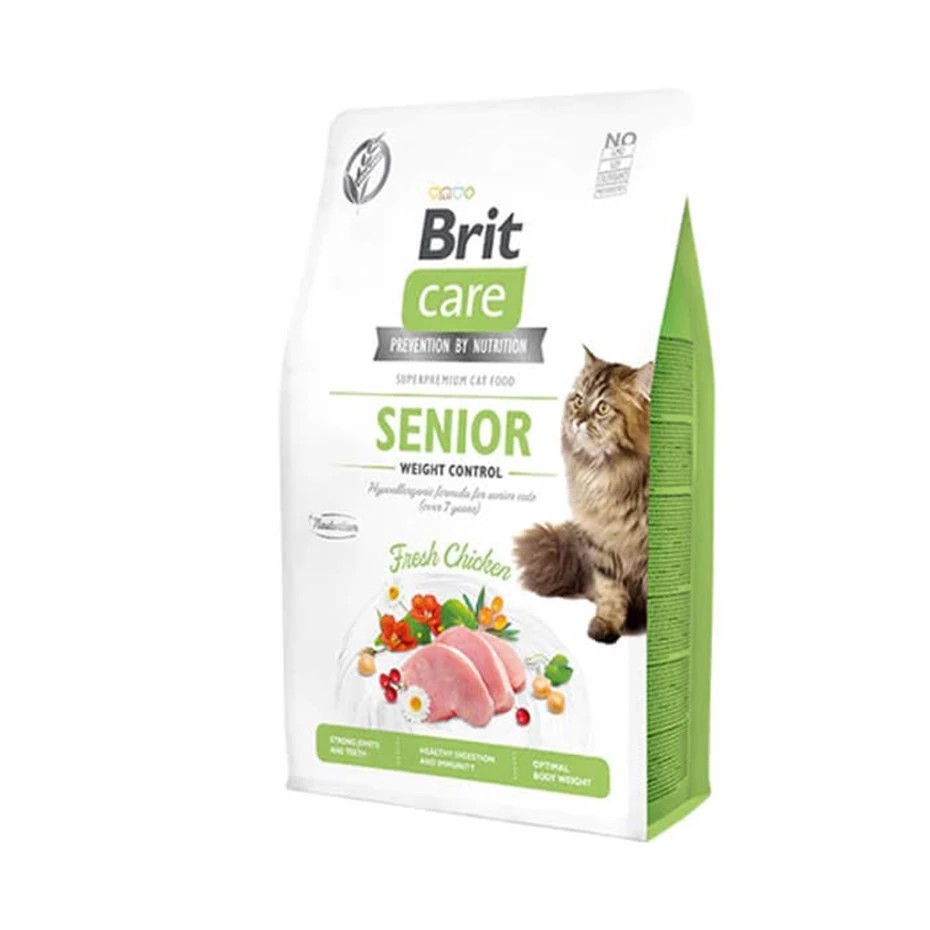 BRİT CARE TAHILSIZ SENİOR WEİGHT CONTROL TAVUKLU YAŞLI KEDİ MAMASI 2 KG