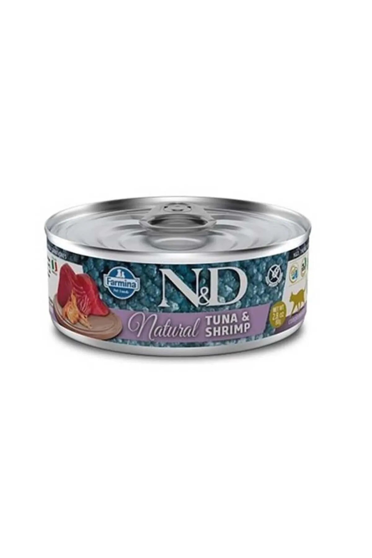 N&D NATURAL CAT TON BALIKLI KARİDESLİ KEDİ KONSERVESİ 80 GR