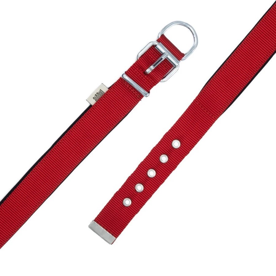 DOGGİE COMFORT YUMUŞAK DOKUMA KÖPEK TASMASI L 2,5X42-50CM KIRMIZI