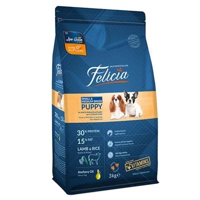 FELİCİA KUZULU KÜÇÜK/ORTA IRK YAVRU KÖPEK MAMASI 3 KG