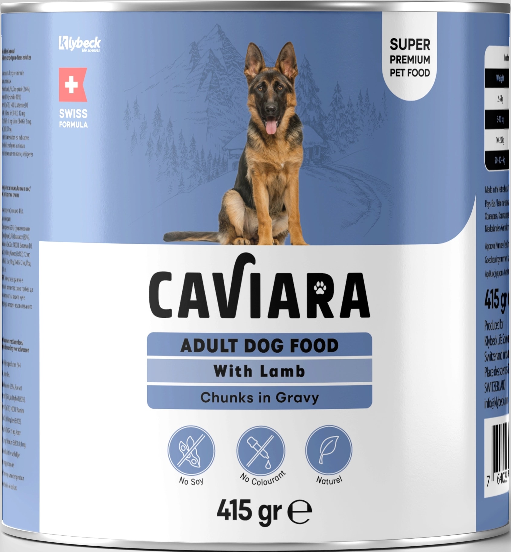 Caviara Sos Içinde Et Parçacıklı Kuzu Etli Yetiskin Köpek Konservesi 415 gr