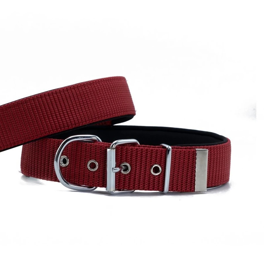 DOGGİE COMFORT YUMUŞAK DOKUMA KÖPEK TASMASI M 2,5X37-45CM KIRMIZI