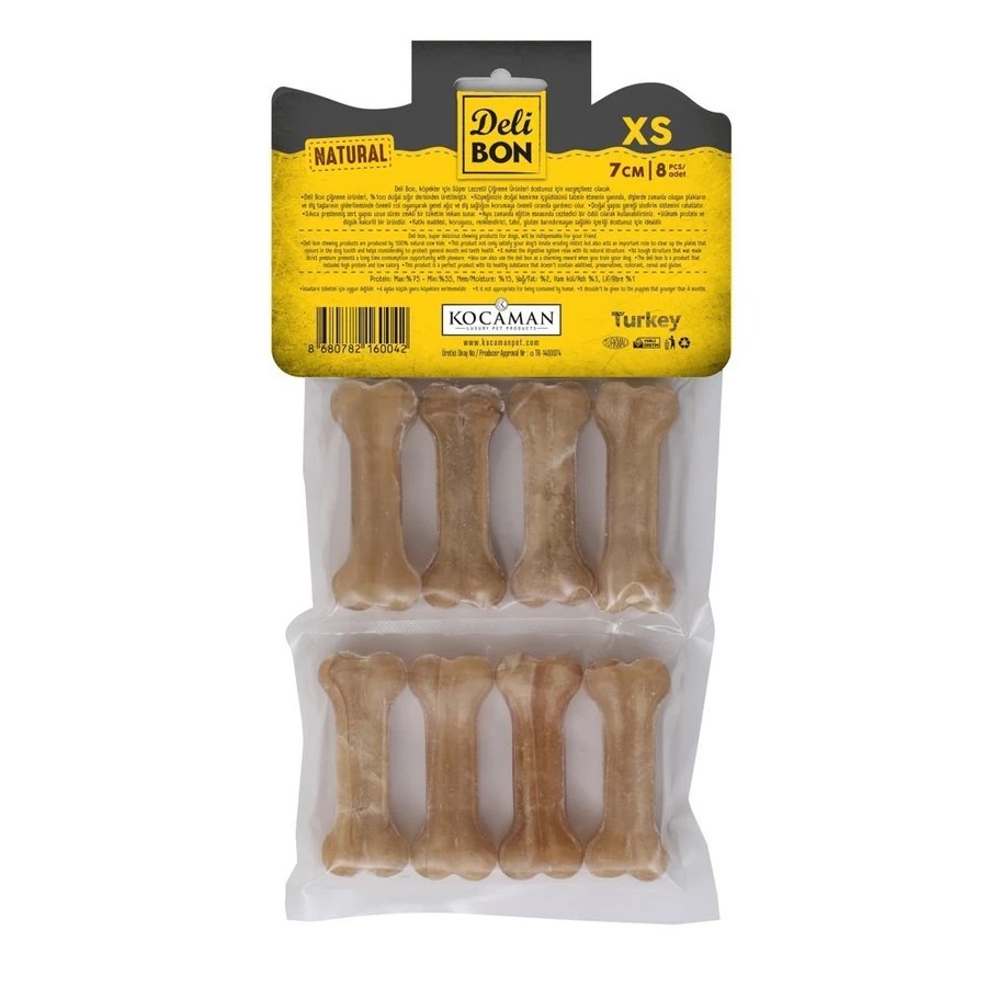 DERİ PRES KEMİK 7CM XS BOY 8Lİ PAKET NATUREL NATUREL 7CMX8AD.