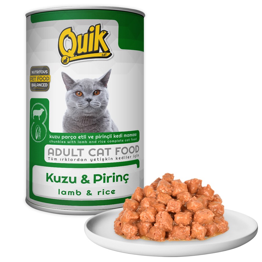 QUİK KUZU ETLİ-PİRİNÇLİ KEDİ KONSERVESİ 415 GR