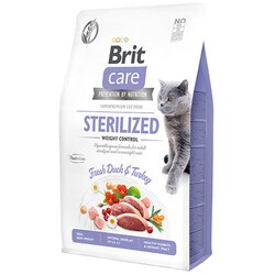 BRİT CARE TAHILSIZ STERİLİSED LİGHT ÖRDEKLİ HİNDİLİ KEDİ MAMASI 2KG