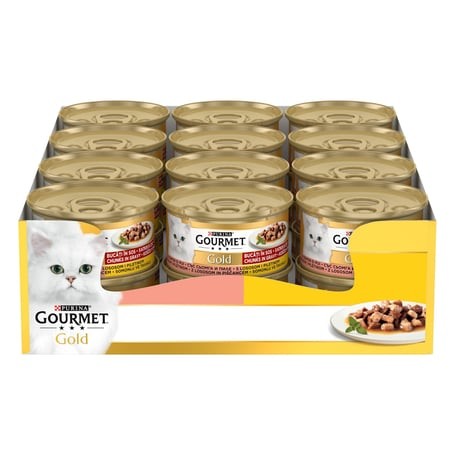 Gourmet Gold Soslu Somonlu Ve Tavuklu Yetişkin Kedi Konservesi 85 Gr 24 Adet