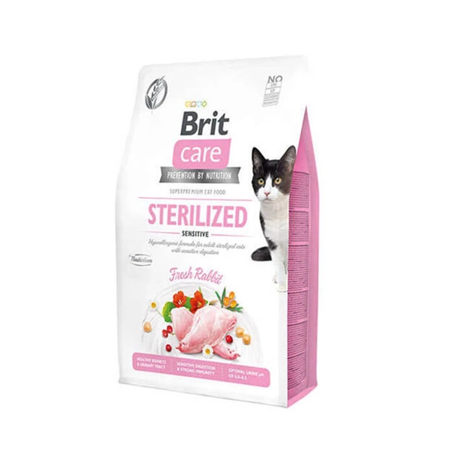BRİT CARE TAHILSIZ STERİLİSED SENSİTİVE TAVŞANLI KEDİ MAMASI 2KG