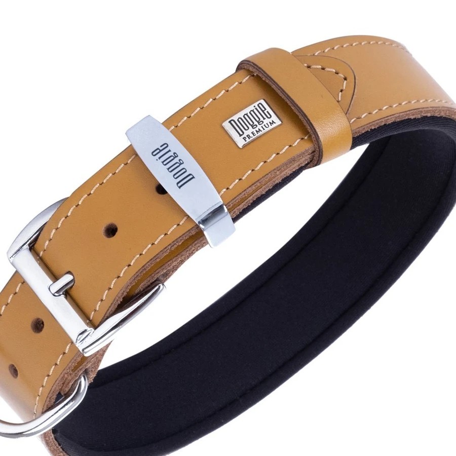 DOGGIE COMFORT PATI DESENLI DERI BOYUN TASMASI 4064 KAMEL