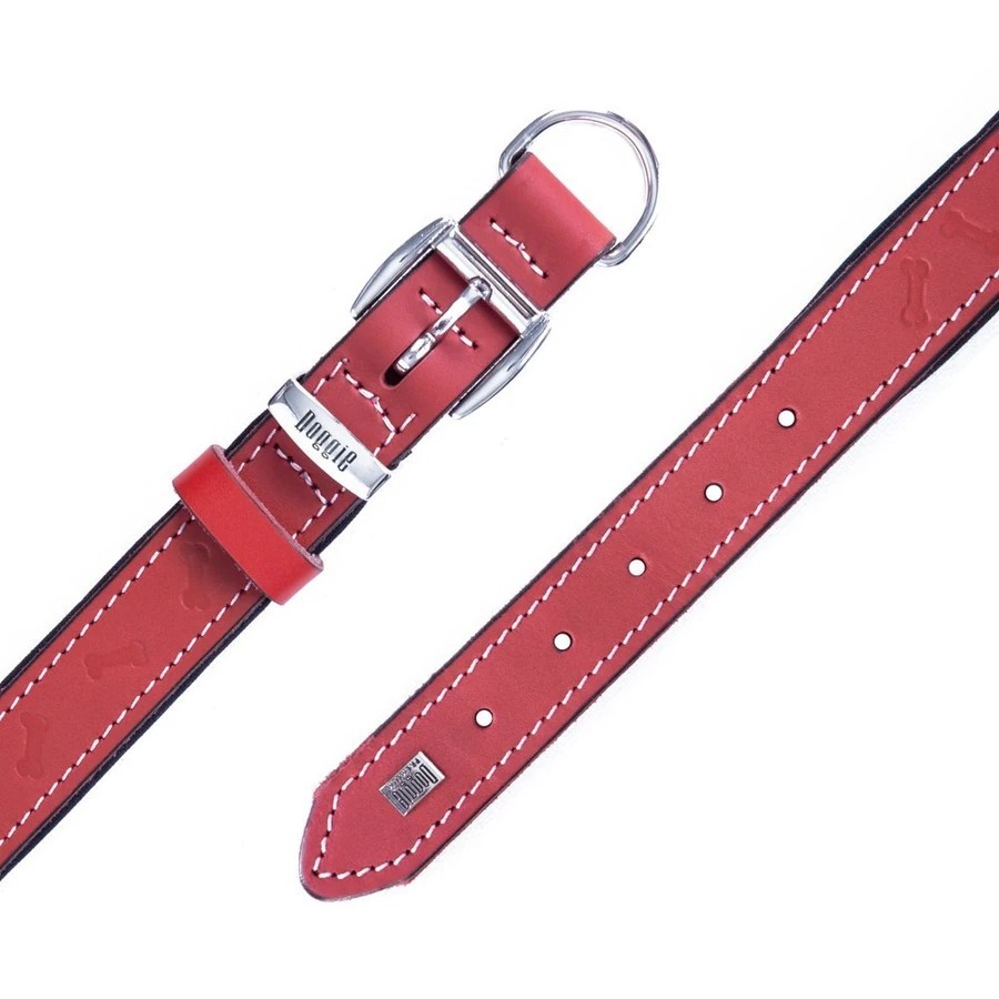 KONFOR DERI KEMIK DESENLI BOYUN TASMASI KIRMIZI 2X30-35CM