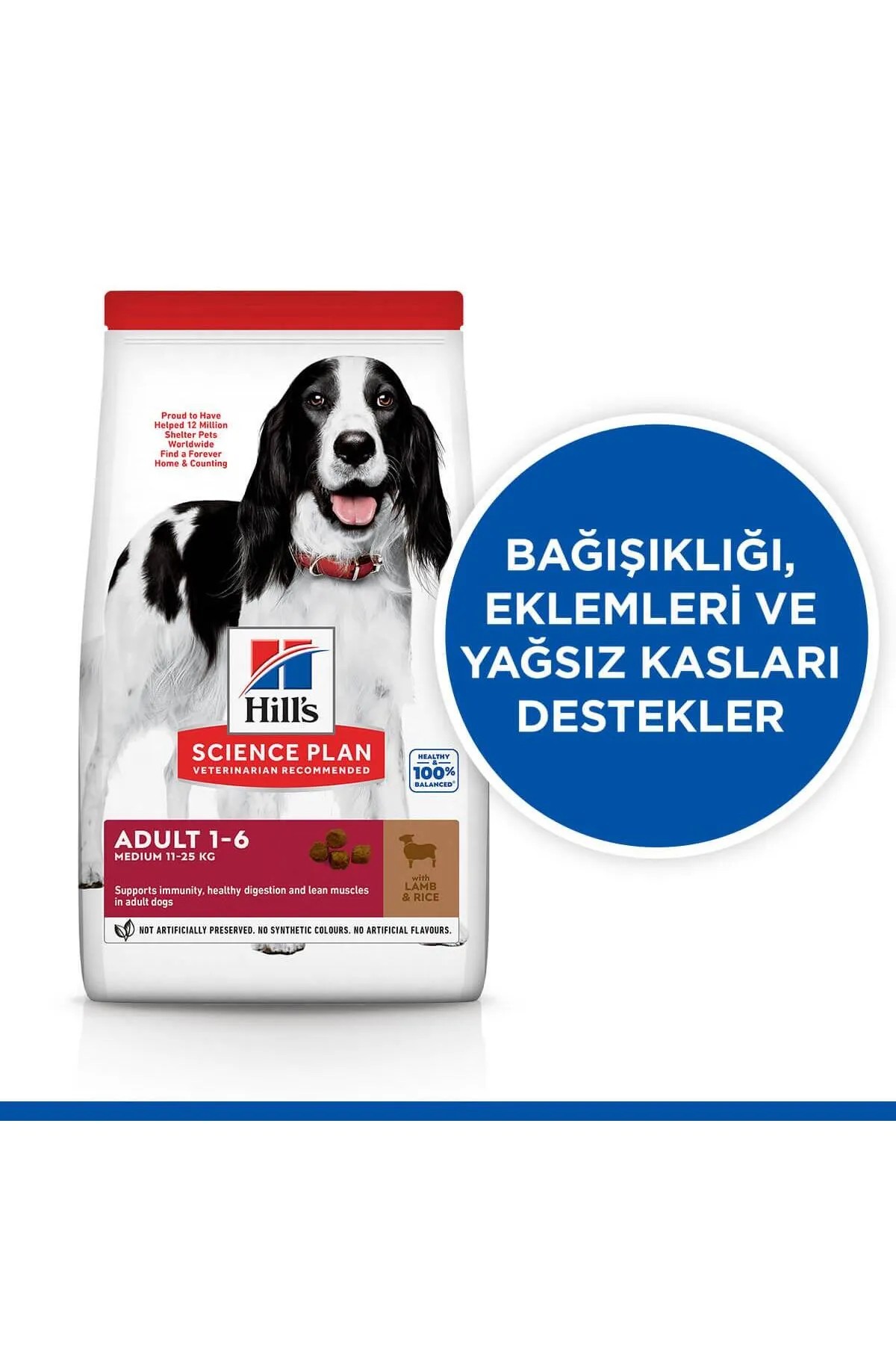 HİLLS KUZU ETLİ YETİŞKİN KURU KÖPEK KURU MAMASI 2.5 KG