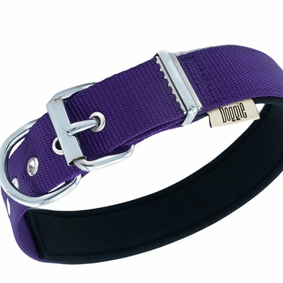 DOGGİE COMFORT YUMUŞAK DOKUMA KÖPEK TASMASI L 2,5X42-50CM PURPLE