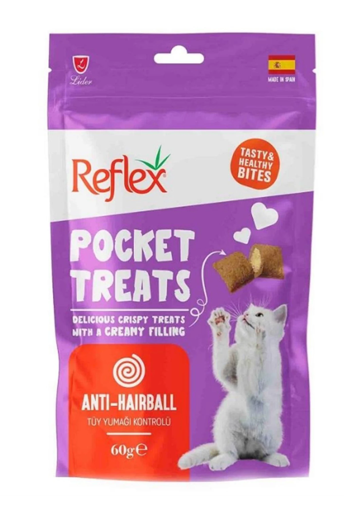 Reflex Pocket Treats Tüy Yumağı Kontrolü Yetişkin Kedi Ödül Maması 60g