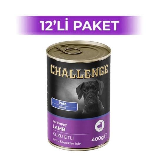 Challenge Pate Kuzu Etli Yavru Konserve Köpek Maması 400 Gr x 12 Adet