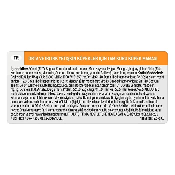 PROPLAN DUO DELİCE TAZE PARÇA ETLİ YETİŞKİN KÖPEK MAMASI 2,5 KG