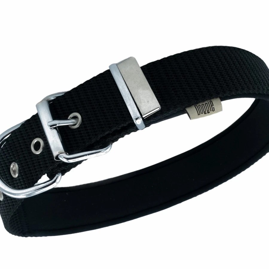 DOGGİE COMFORT YUMUŞAK DOKUMA KÖPEK TASMASI M 2,5X37-45CM SİYAH