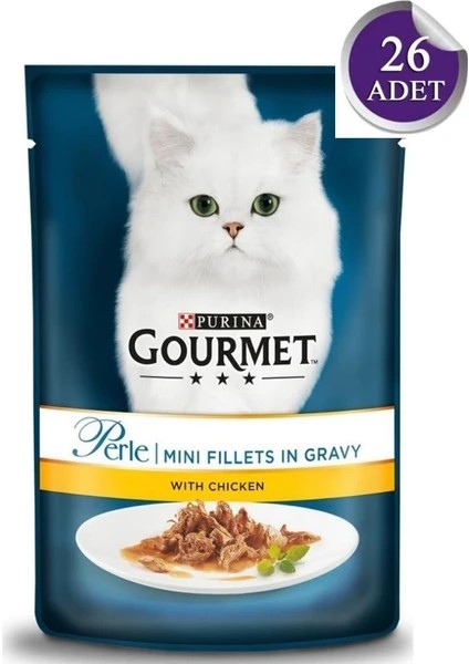 Gourmet Perle Izgara Tavuklu Kedi Konservesi 85 gr x 26 Adet