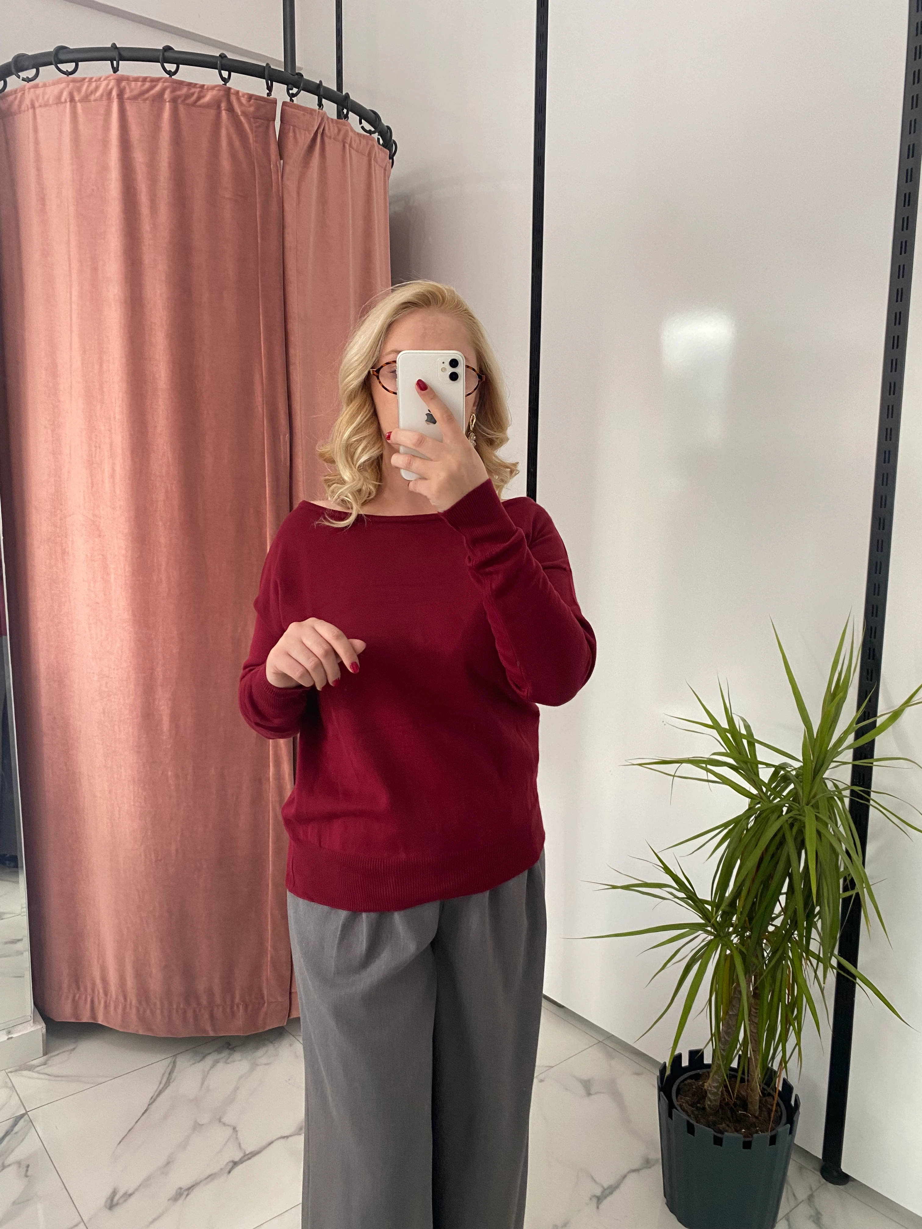 BORDO KAYIK YAKA İNCE KAZAK