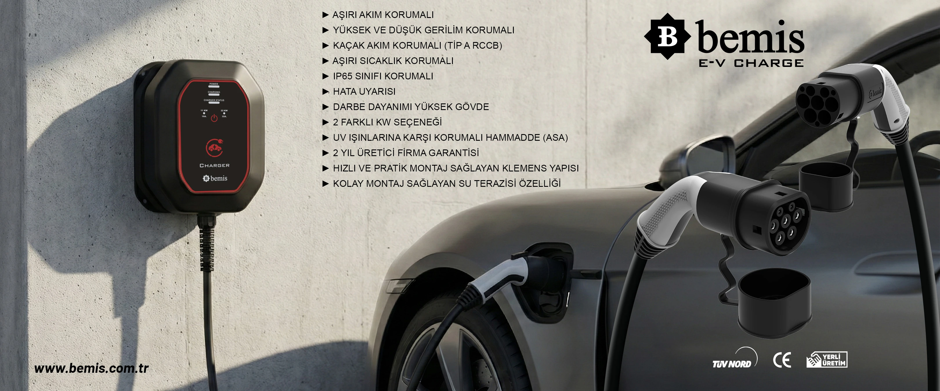 Bemis AC 22 kW Model 1 Charger 2 2. Nesil Wallbox