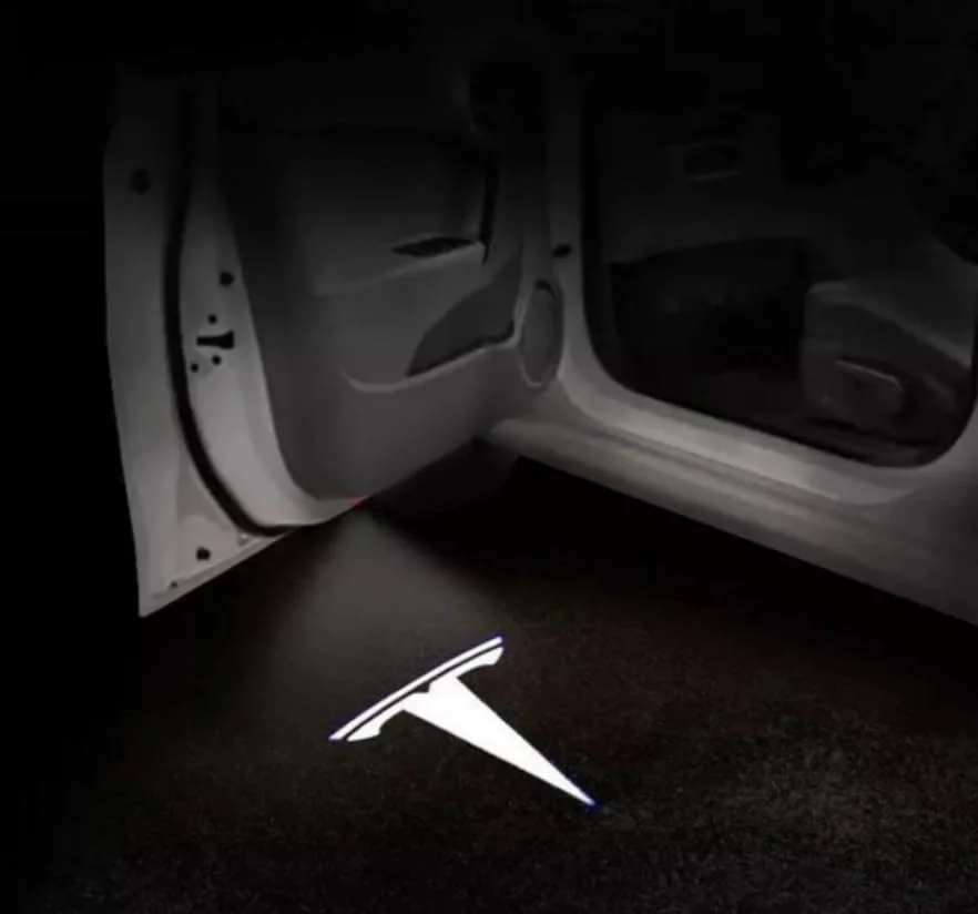 Tesla Model Y ile Uyumlu Araç Kapısı HD LED Projektör Işığı (Logo)