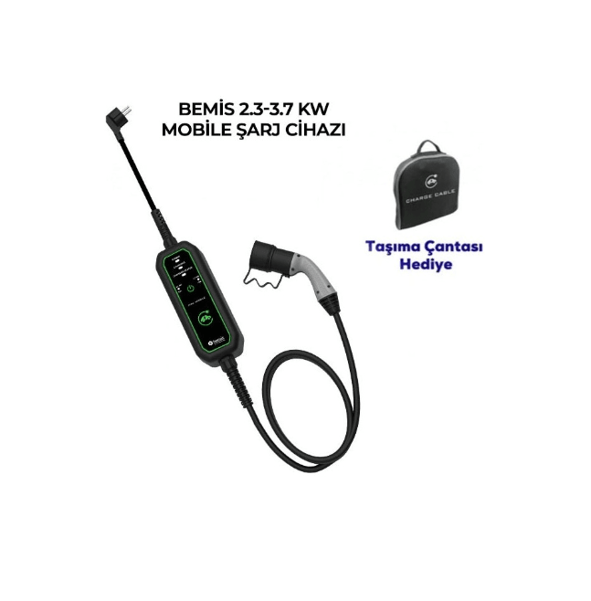 Bemis 2,3 - 3,7 kW Mini Mobil Araç Şarj Cihazı Aleti 5 Metre BEV-1111-0001