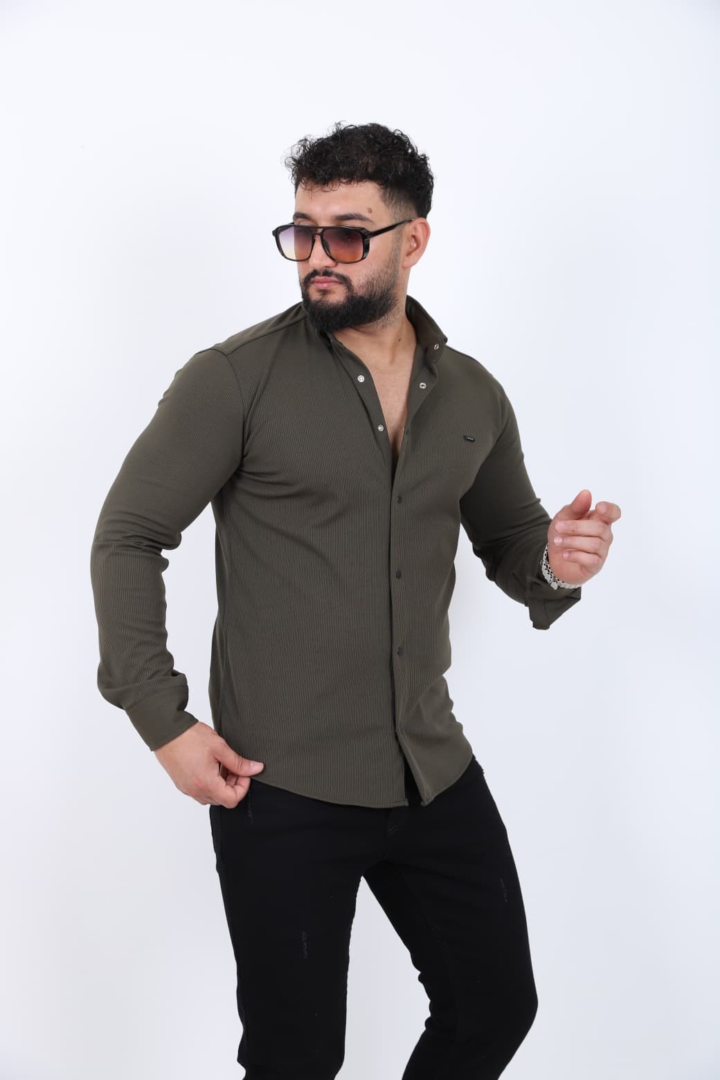 Casual Düz Renk Erkek Gömlek