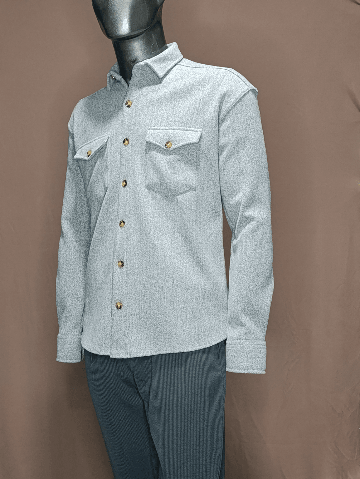 Erkek Çift Cep Kaşe Kışlık Gömlek