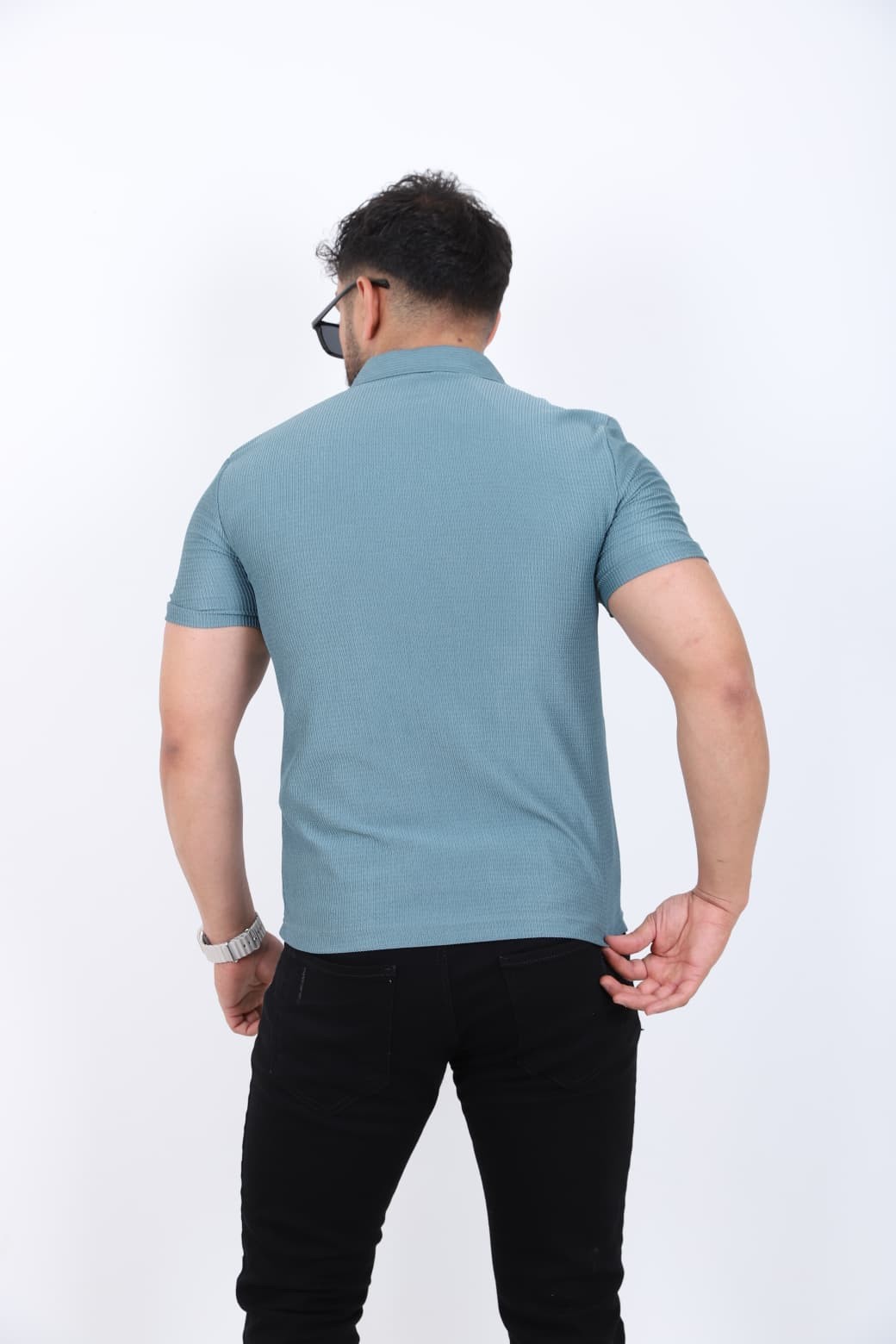 Fermuar Detaylı Polo Yaka T-shirt