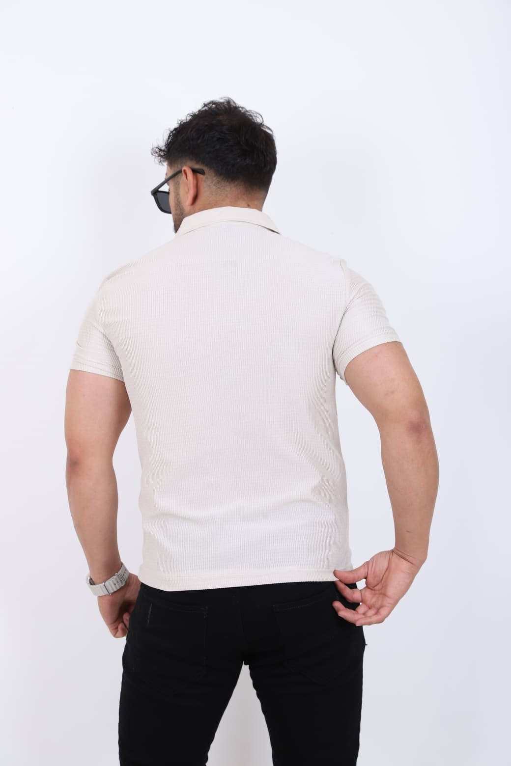 Fermuar Detaylı Polo Yaka T-shirt
