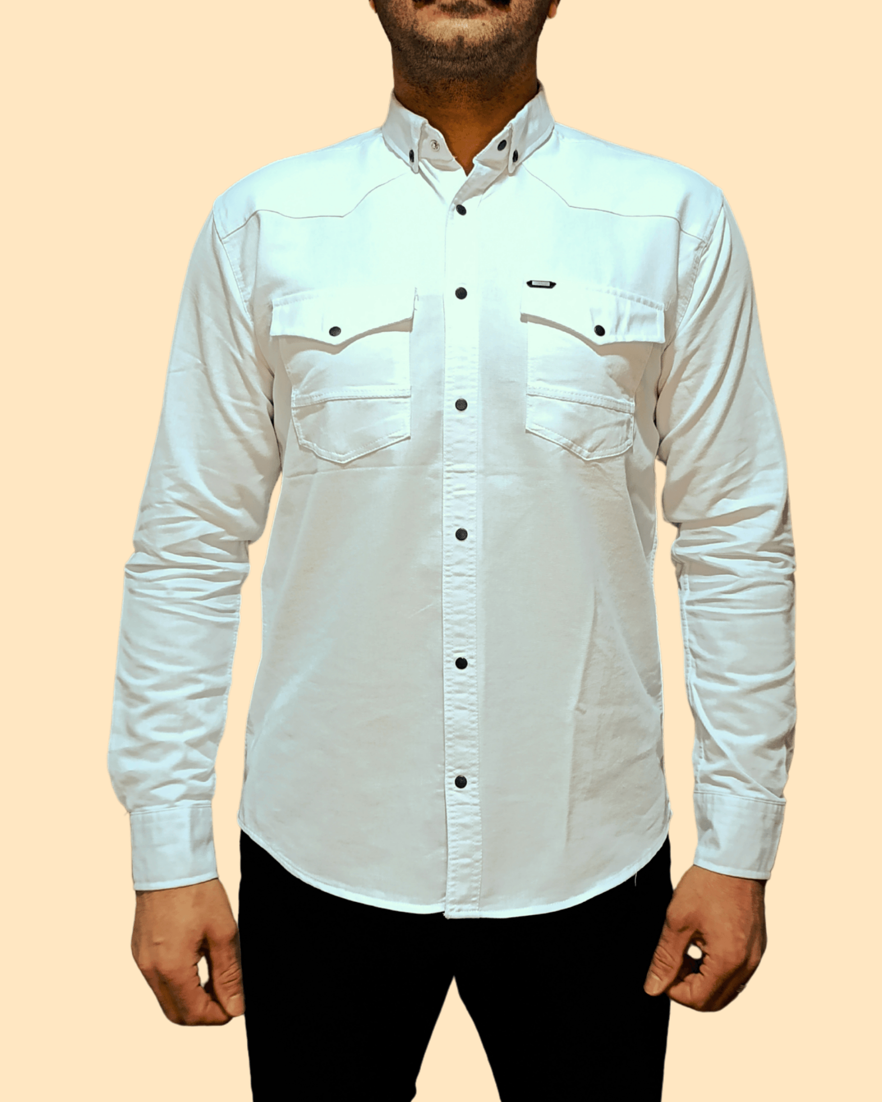 Erkek Çıtçıtlı Uzun Kol Gabardin Cepli Gömlek