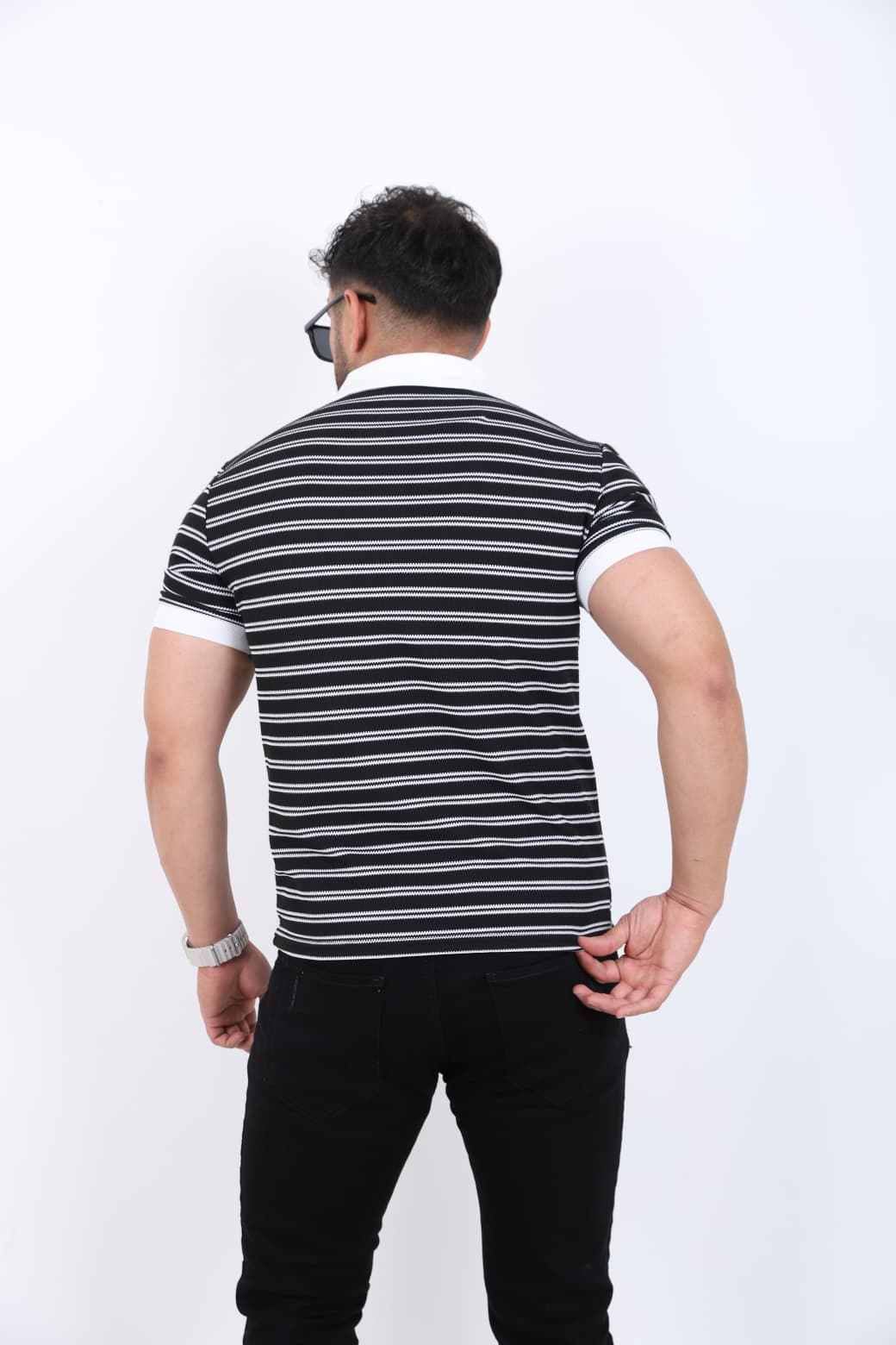 Çizgi Detaylı Slim Fit Polo Yaka T-shirt