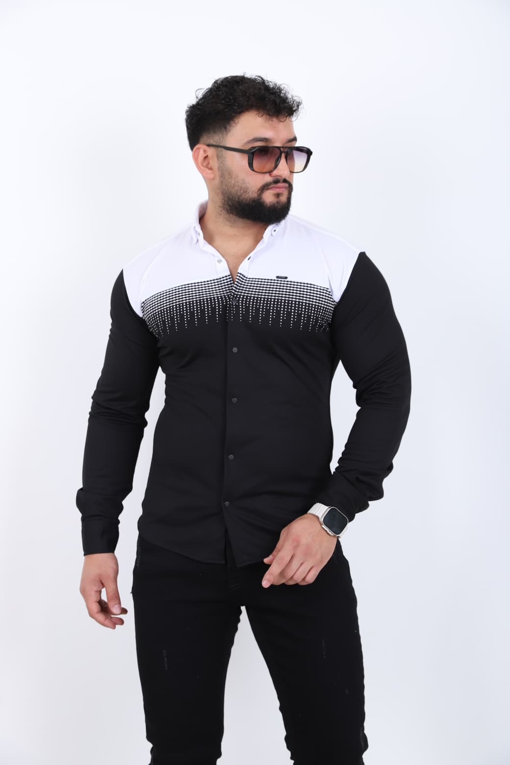 Çift Renk Slim Fit Gömlek