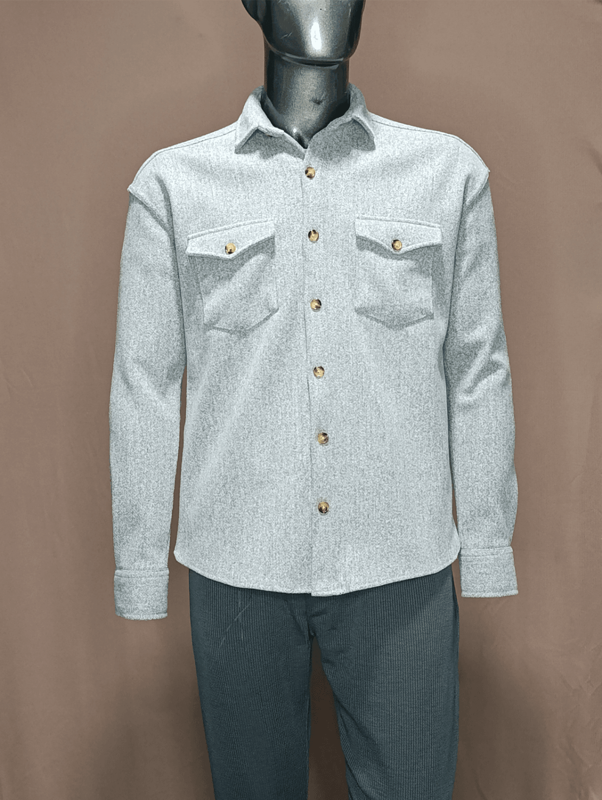 Erkek Çift Cep Kaşe Kışlık Gömlek