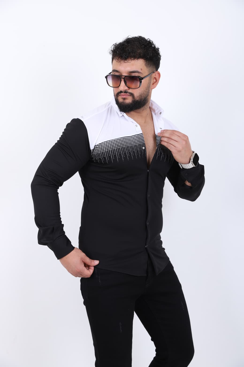 Çift Renk Slim Fit Gömlek