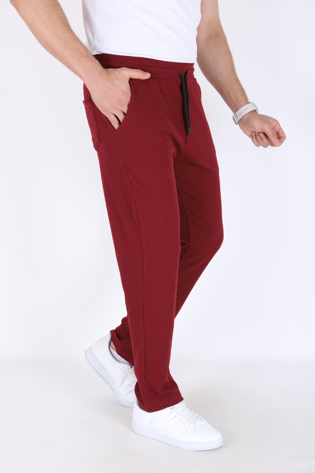 Fitilli Eşofman Altı - Bordo