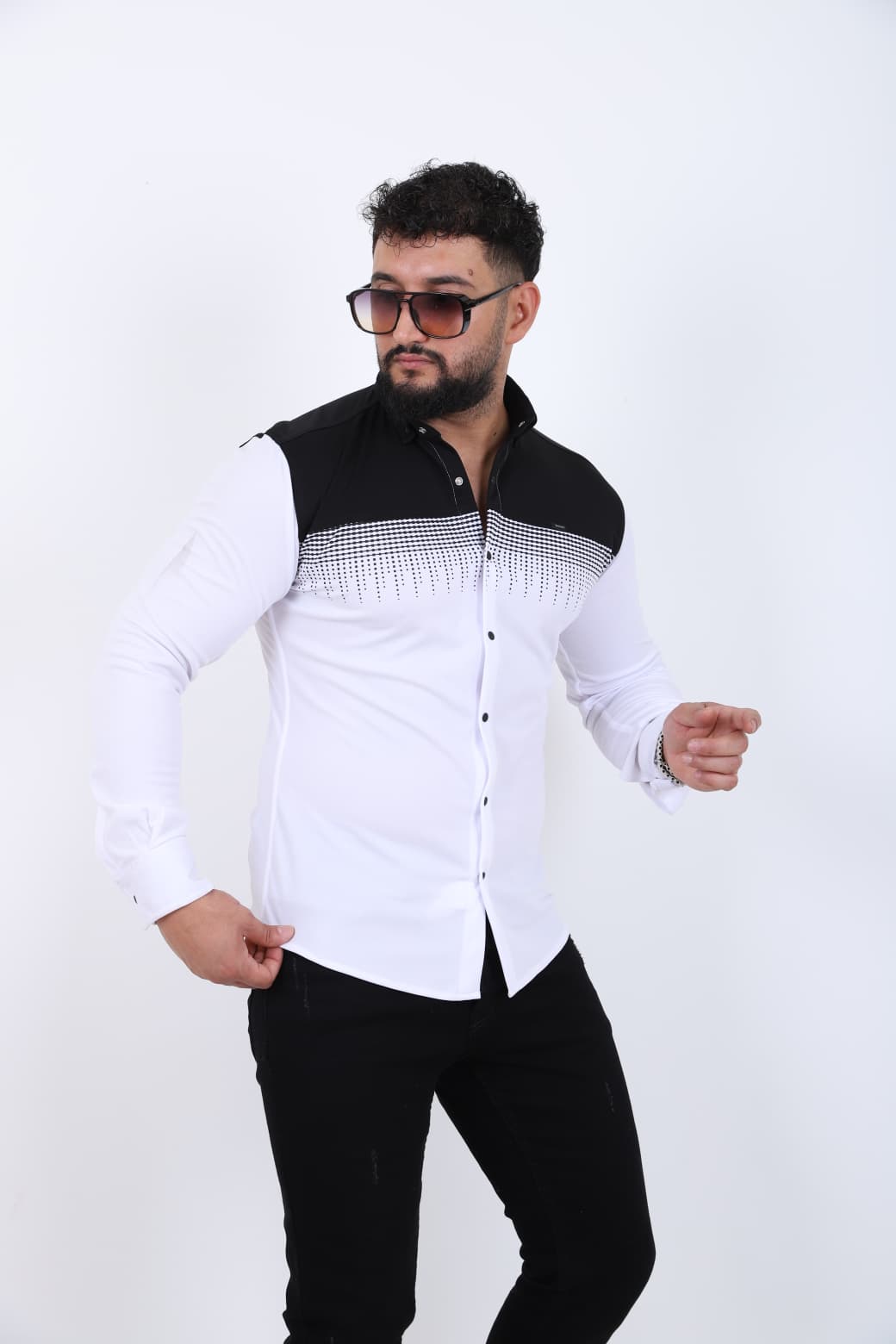 Çift Renk Slim Fit Gömlek