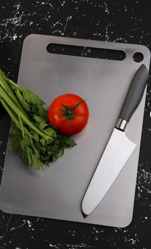 CVS DN 00137 Paslanmaz Çelik Kesim Panosu Kesme Tahtası 304 Kalite 24x34 cm