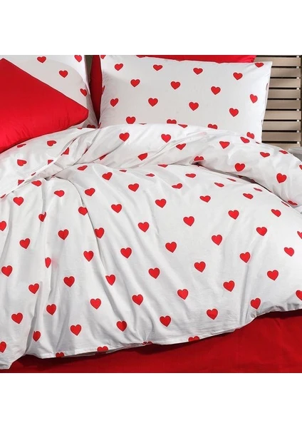 SNOW HOME COBSEPT ÇİFT KİŞİLİK NEVRESİM TAKIMI KALPLİ