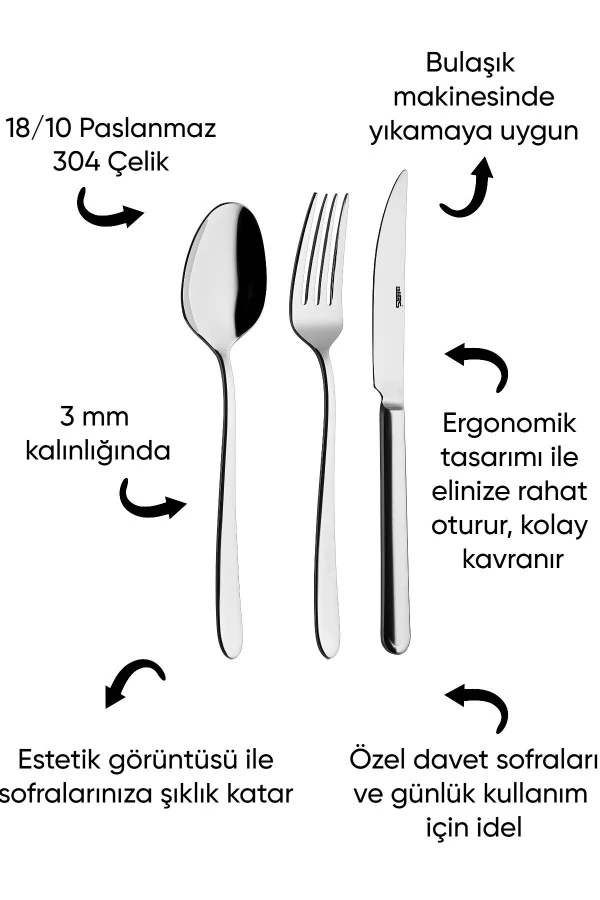 ROLLERS YEMEK ÇATALI 6 LI VİZYON MODEL