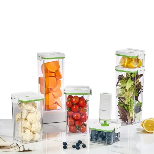 Respirox Vakumlu Saklama Kabı Seti 6Lı Şarjlı Otomatik Pompalı