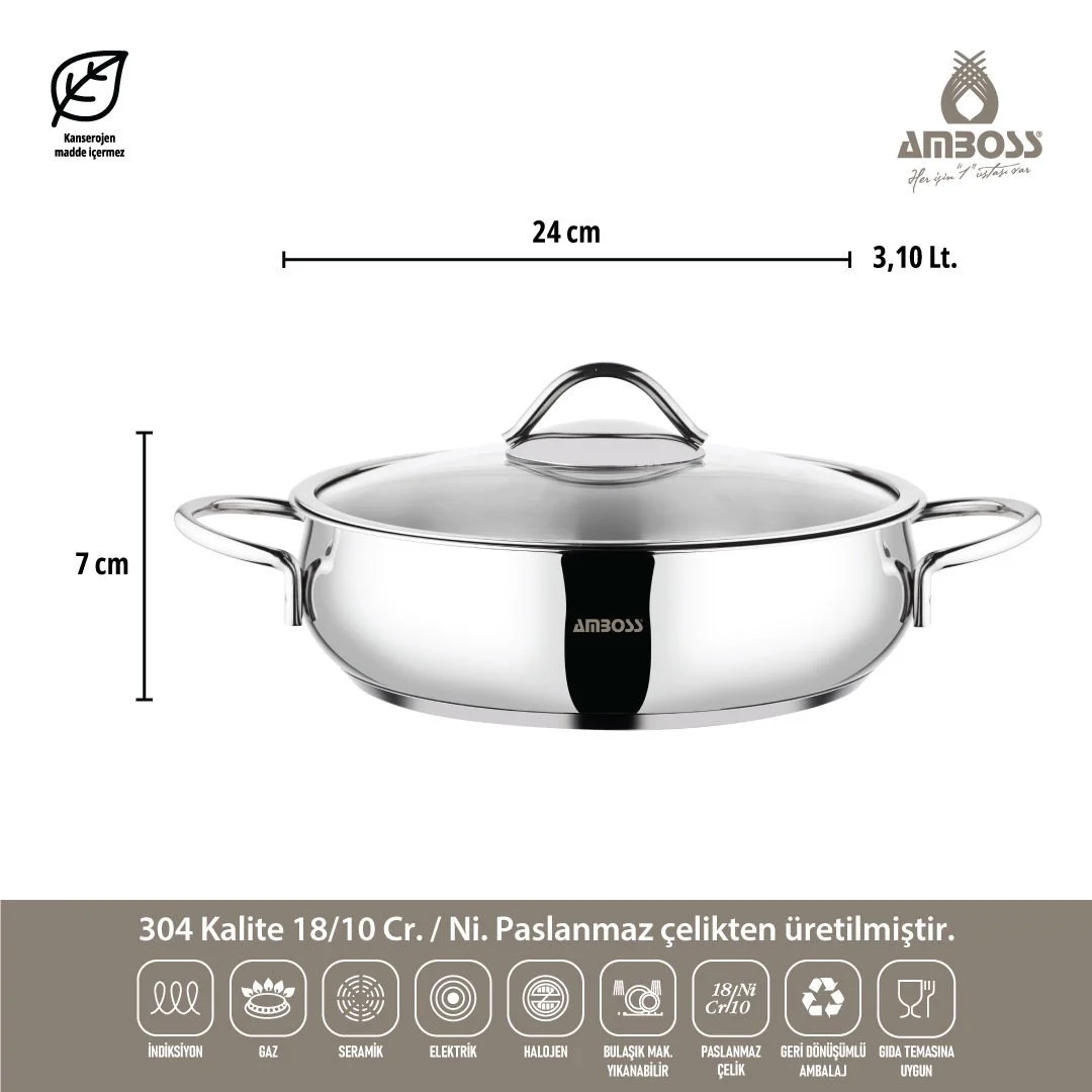 Amboss Moon 10 Parça Paslanmaz Çelik Çeyiz Tencere Seti