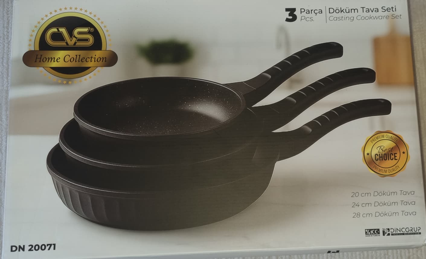 CVS 3 LÜ DÖKÜM GRANİT KAPLAMA TAVA SETİ